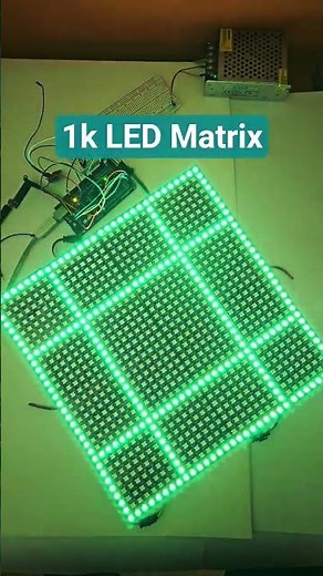 1k LED Matrix Arduino Project - WS2812b programmable led lights #arduino #ledlights #diy #shorts