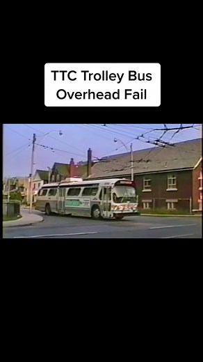 A leased Edmonton BBC Trolley Bus dewires exiting the Ossington Subway Station. Towards the end of trolley bus service the overhead wasn’t maintained as properly, since it was being abandoned. Video by Ray Neilson. #oldttc #oldtoronto #vintagetoronto #oldbus #torontoviews #retrotoronto #torontotransit #viewsoftoronto #torontomemories #trolleybus #ttctoronto #ossington #ttcsubway #torontotiktok #fyp #toronto #torontolife