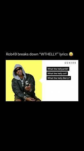 RAP/HIPHOP DAILY on Instagram: "#Rob49 gives a Genius breakdown of his viral hit “WTHELLY” "