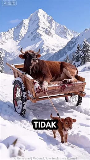 Anak Sapi Pahlawan: Membantu Ibu di Tengah Kesulitan #facts #trending #animals#shorts