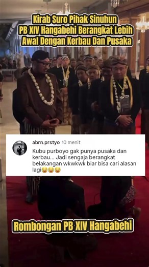 Kirab Suro PB XIV Hangabehi Berangkat Lebih Awal dengan Kerbau dan Pusaka