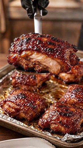 Juicy BBQ Chicken Thighs on the Grill 🍗🔥 | Pitmaster Glaze Secret #easyrecipes #recipe #cooking