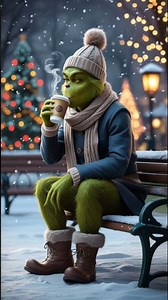 Grinch Takes a Coffee Break in the Park ☕❄️