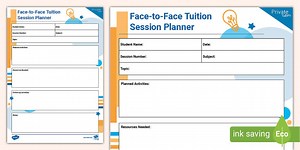 Face-to-Face Tuition Session Planner