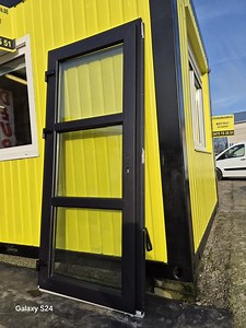 Kunststof Achterdeur met kozijn - Zwart - 98x215cm - HR   glas | bol