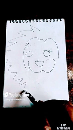 realistic lion pen sketch🥶