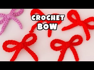 CROCHET BOW TUTORIAL/CROCHET RIBBON/EASY AND QUICK/CHRISTMAS GIFT IDEA
