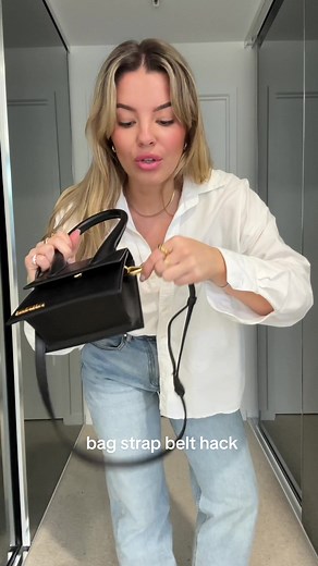 handbag strap belt Y/N? #diybelt #outfitinspo #stylehack