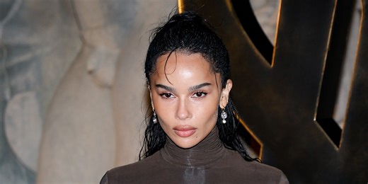 Zoë Kravitz Wows in an Optical Illusion Top With Sheer Mesh Panels at Paris Fashion Week