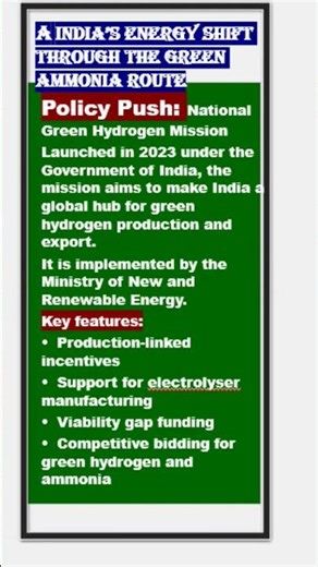 24/2/26 CURRENT AFFAIRS A INDIA 'S ENERGY SHIFT THROUGH THE GREEN AMMONIA ROUTE