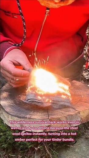 SURVIVAL HACK: Start a Fire with a Battery & Steel Wool! (The Easiest Way) #survival #camping #diy