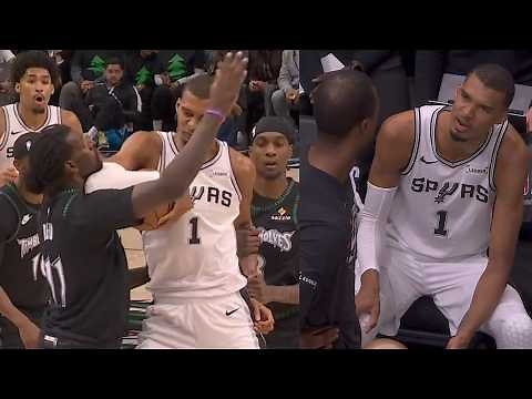 Wemby EJECTED for elbow to Naz Reid and he didn't know what flagrant 2 meant