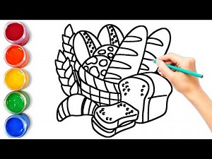 How to draw easy bread basket | easy drawing step by step