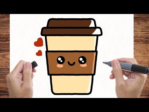 How To Draw A Cute Coffee/easy drawing