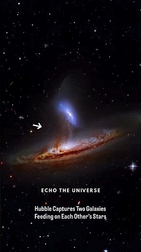 Hubble captures 2 galaxies feeding on each other's stars🌟