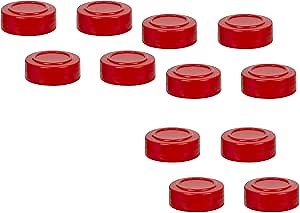 Mini Mason Jar STORAGE Lids - Set of 12 Red Polypropylene Plastic MINI Jar Lids, 48mm BPA-Free Plastic Lids, STORAGE Lids Made in USA (not a spice lid), Non-Rusting Jar Lids for Dry Goods