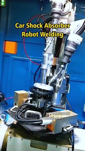 Car Shock Absorber Robot Welding. Automotive Shock Absorber welding machine, Vehicle shock absorber production line. #weldingmachine #ShockAbsorber #weldingrobot #robotwelding | Welding Machine