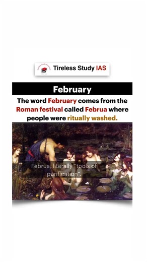 UPSC CSE🎓 on Instagram: "Tag someone 🥰🤍 February was dedicated to Februus, and it was the month in which Rome was purified by making offerings and sacrifices to the gods of the dead. The Februalia was a month-long period of sacrifice and atonement, involving offerings to the gods, prayer, and sacrifices. Because of the association with fire as a method of purification, Februalia eventually became associated with Vesta, a hearth goddess. February comes from the Latin februa, literally “tools o