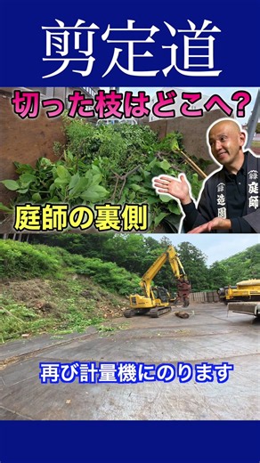 《枝葉の片付け》庭師の裏側 枝葉はチップにして堆肥になります #剪定道 #枝葉処分 #庭作業 #処分場 #堆肥 #チップ #運び方