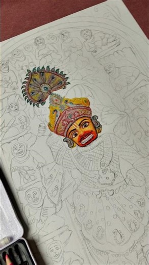 Colour pencil Hanuman ji that's actually easy #shorts #tutorial #diy