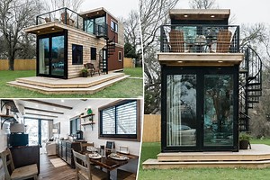 Une magnifique maison container (avec terrasse) composée de deux modules maritimes de tailles différentes