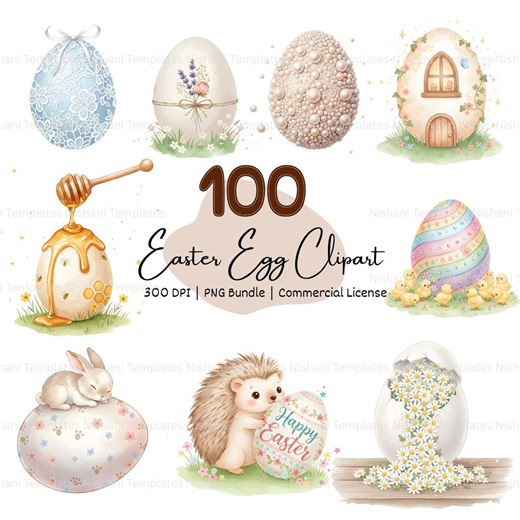 Watercolor Easter Eggs Clipart PNG Bundle, Whimsical Spring Graphics, Easter Animals, Pastel Eggs, Floral Eggs Png Set, Digital Download - Etsy