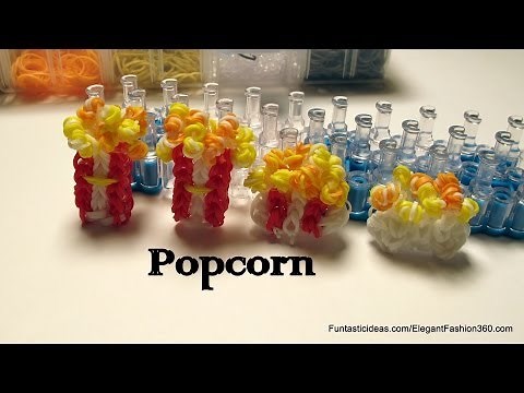 Popcorn charm - How to Rainbow Loom - Food Series