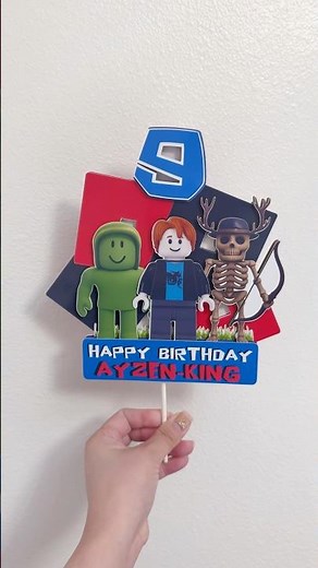 Customized 3-D cake topper | Roblox Birthday Theme