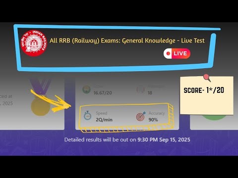 All RRB Exams🚆General Knowledge | Live Test | mock test #mocktest #rrbalp #rrbgroupd
