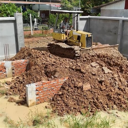 Wonderful Activities New Starting Project!! FILL Land For Foundation & Drainage In Fence by Dump Truck & Bulldozer | BulldozeR PoweR