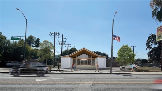 Community center by Shigeru Ban under construction in Altadena