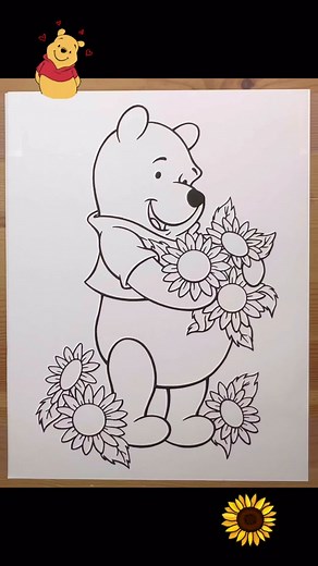 Colorful Winnie the Pooh Coloring Pages with Glitter Gel Pens