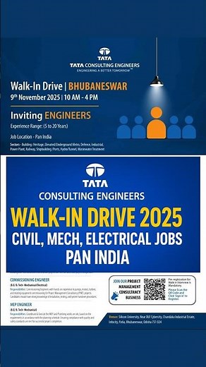 TATA Consulting Engineers Walk-in 2025 | Engineering Jobs in India #tatagroup