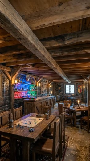 LevelUp Spaces on Instagram: "From empty basement to the ultimate questing hub! 🛡️🍺 Watch the team transform this space into a fully immersive Medieval Tavern. Who's joining our campaign tonight? 🎲 #dndroom #dungeonsanddragons #ttrpg #tabletopgames #fantasyart #medievaltavern #mancaveideas #basementremodel #diyhomedecor #woodworkingcommunity #gameroom #geekdecor #dndsetup #immersiveexperience"