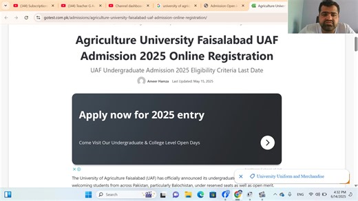 University of Agriculture Faisalabad (UAF) Admissions 2025 | How to...