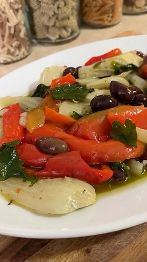 Fennel in a pan with Pickled Peppers | Appetizer Ideas