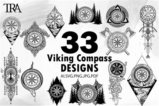 Vegvisir Viking Compass SVG Bundle: Nordic Knotwork Designs (digital Download) - Etsy