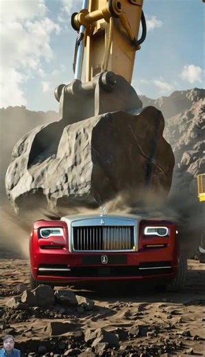 The Moment a Rolls-Royce Was Crushed by a Rock. #shorts #viral #viralvideo #foryourpage