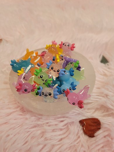10pcs Axolotl Charms Kawaii Cute Cabochons Resin Slime Decoden Supplies Mini Fairy Garden Animals Decoden Case Flatback Resin Animals Charms - Etsy