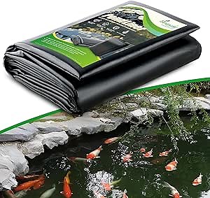 Pond Liner, 13 x 20 Ft HDPE Pond Liners for Outdoor Ponds, Pond Liners for Koi, Fish, Water Garden, Fountain, Waterfall