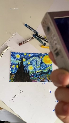 Starry Night Art with Oil Pastels Tutorial