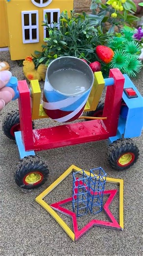 DIY Tractor Builds Star Foundation with Dual Columns #diy #tractor #shorts