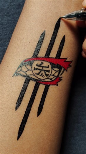 Akaza eye | demon slayer temporary tattoo art.... . . #tattoo #tattooartist #tattooart #inked #tattoos #anime #animeart #demonslayer #akaza | Ink Creation