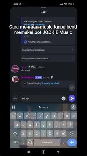 cara mendengarkan music tanpa henti (loop) memakai bot jockie music! #music #discord #serverdiscord