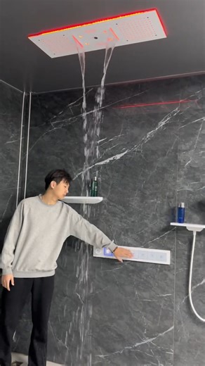 Shower Concerts Just Went Wireless! 🎶🚿 2025’s Bluetooth shower system delivers crisp 360° sound through waterproof speakers built into the rain head. #MusicTherapy #SpaTech | Home Kitchen Supplies