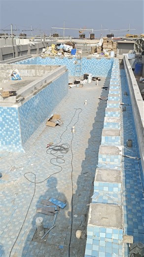 Swimming pool tile installation work | #tiles#swimmingpool#swimming#tilework#finishing#shorts#site