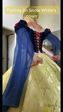 Putting on Snow White’s dress | Ballgown version viral tiktok #shorts