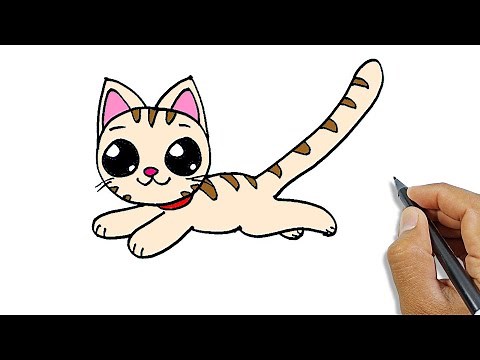 How to draw a cat jumping step by step | Easy Drawing Ideas For Beginners