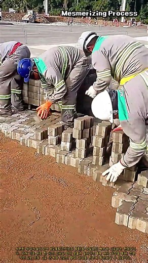 완벽한 간격! 보도블록 시공의 정석 #worker #process #interlocking #paving #blocks
