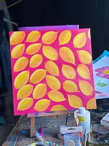 Golden Lemons Acrylic Painting: Meditative Art, 30x30 - Etsy Canada